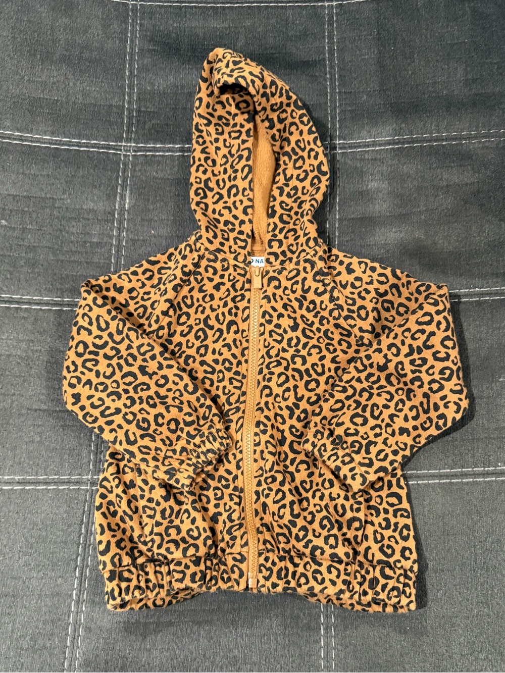 Old Navy Leopard Print Hooded Jacket - Tan & Black